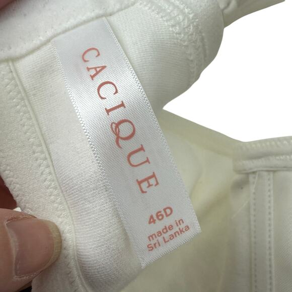 Lane Bryant Cacique Lightly Lined T-Shirt Bra White Cream Square 46D - Picture 4 of 6